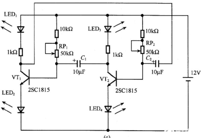 简析LED闪光电路图