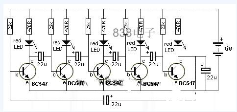 LED循环跑马灯电路
