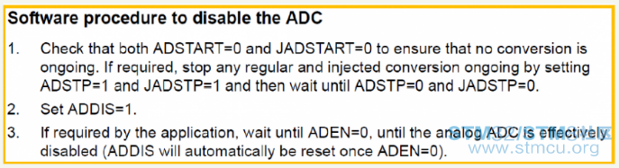 STM32F30X禁止 ADC 已关闭情况下再次 关闭 ADC