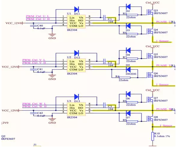 无刷电机控制器图解：电路图 程序 接线图
