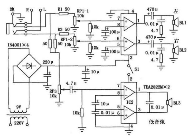 六款TDA2822m应用电路原理图