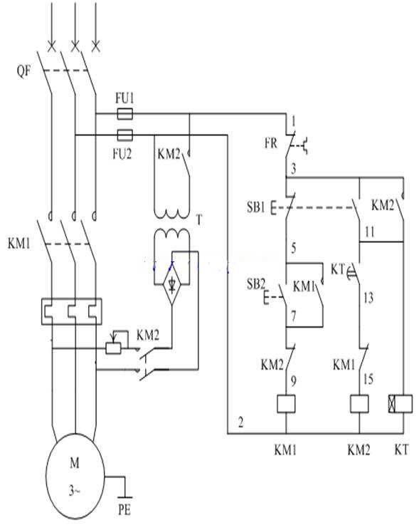 电动机能耗制动控制电路原理图