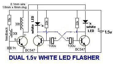 电路3v驱动和1.5v驱动的led闪光电路图