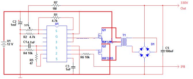 IRF3205自制逆变器电路图