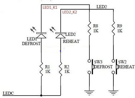 按键和LED复用原理图及编程方法