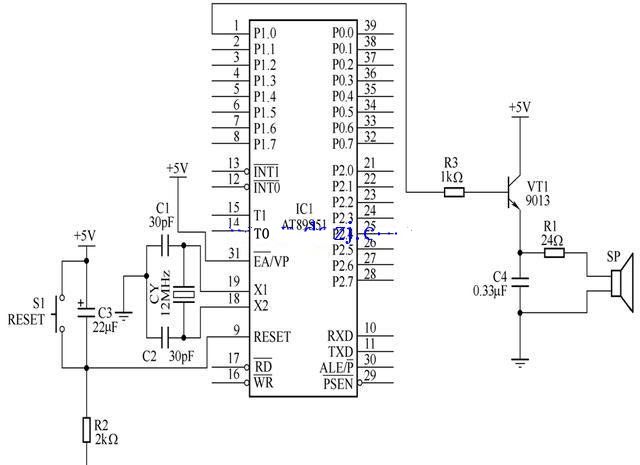 单片机音频控制电路设计原理图