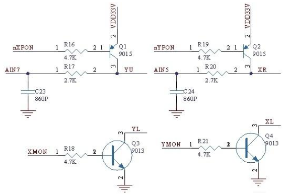 电阻式触摸屏接口电路(S3C2410)
