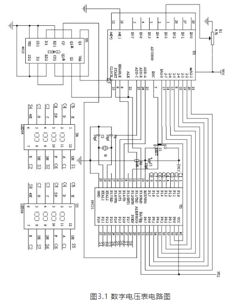 基于ADC0809与单片机制作的数字电压表