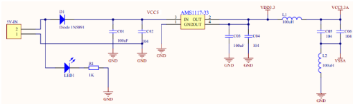 AMS1117的5v转3.3v电路原理