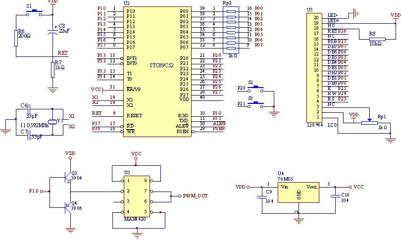 基于STC89C52单片机的LED调光系统电路分析