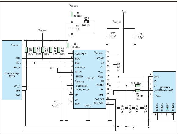 串行总线收发器ISP1301应用电路设计