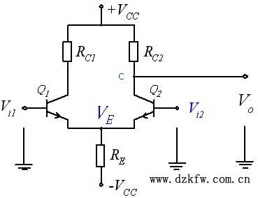 差动放大器简介-差动放大器的作用-差分动放大器原理-电路图-使用恒流源的差动放大器