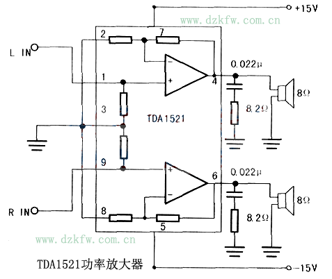 TDA1521功率放大器电路图